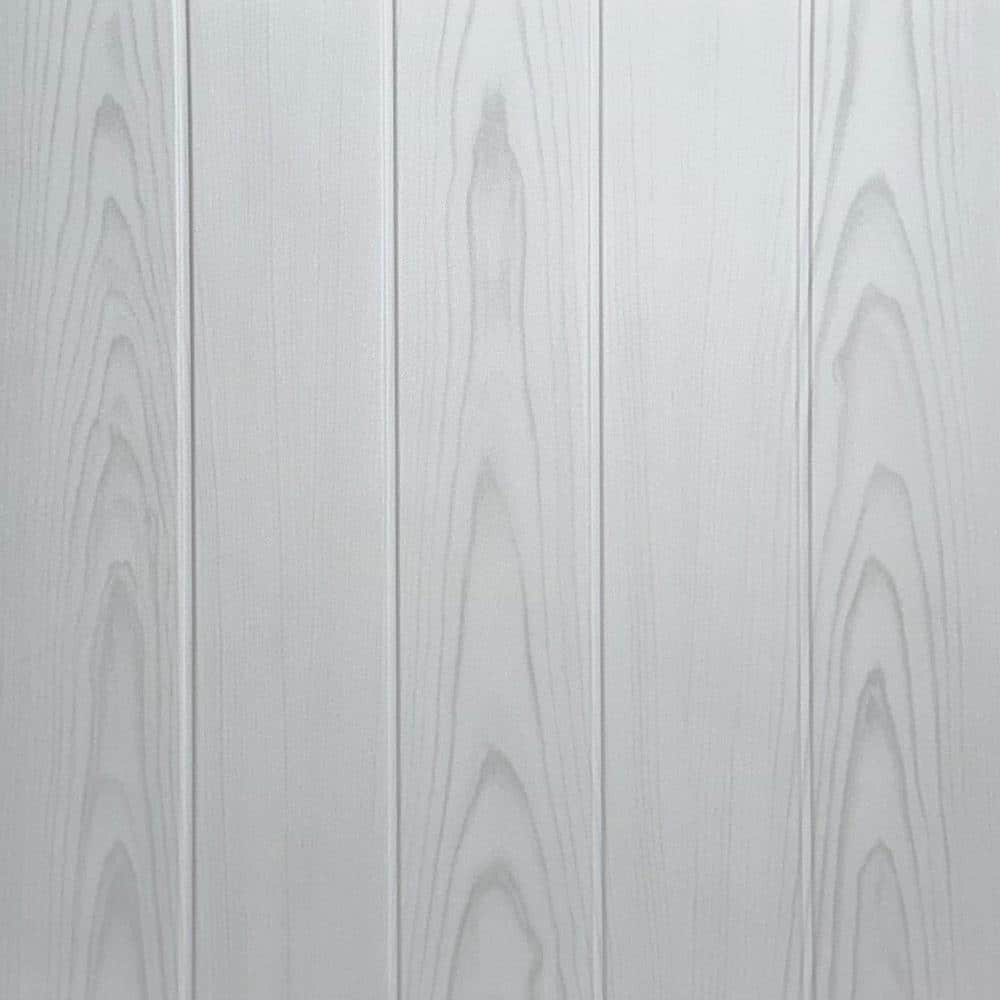 Bead Board Country White 1.6 ft. x 1.6 ft. Decorative Foam Glue Up Ceiling 