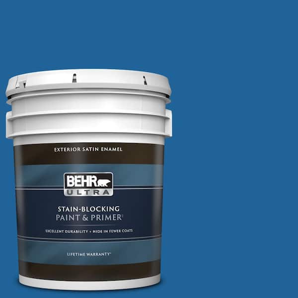 BEHR ULTRA 5 gal. #570B-7 Cobalt Glaze Satin Enamel Exterior Paint & Primer