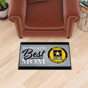 U.S. Army Gray 2 ft. x 3 ft. Indoor Vinyl backing Tufted Solid Nylon Rectangle Mat Accent Rug