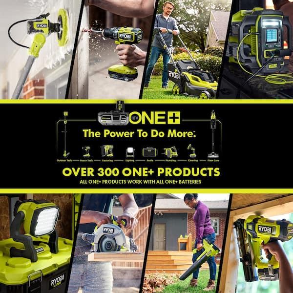Ryobi P2980-AC One+ 18V Cordless Grass Shear and Shrubber Trimmer with Caddy and 2.0 Ah Battery and Charger