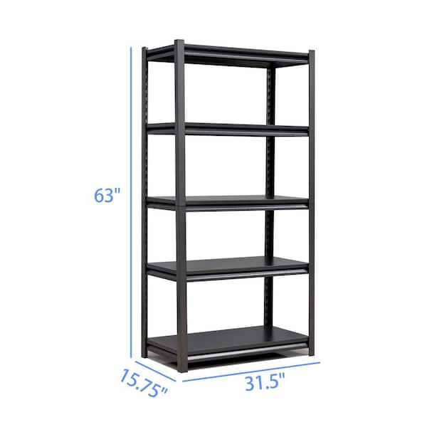 FUNKOL 31.5 in. W x 15.7 in. D x 63 in. H 2500 lbs. Heavy Duty Thickened  Metal Warehouse Racking Black Rubber Hammer (1-Piece) LML-SHELF-4224 - The  Home Depot