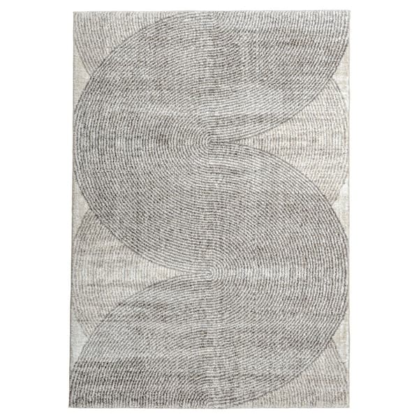 Orian Rugs Cloud 19 Vinyl Tracks 5 ft. 3 in. x 7 ft. 6 in. Natural Area Rug
