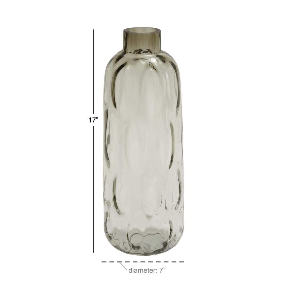 Coastal Grey Tinted Glass Cylinder Vase for Relaxed Interiors