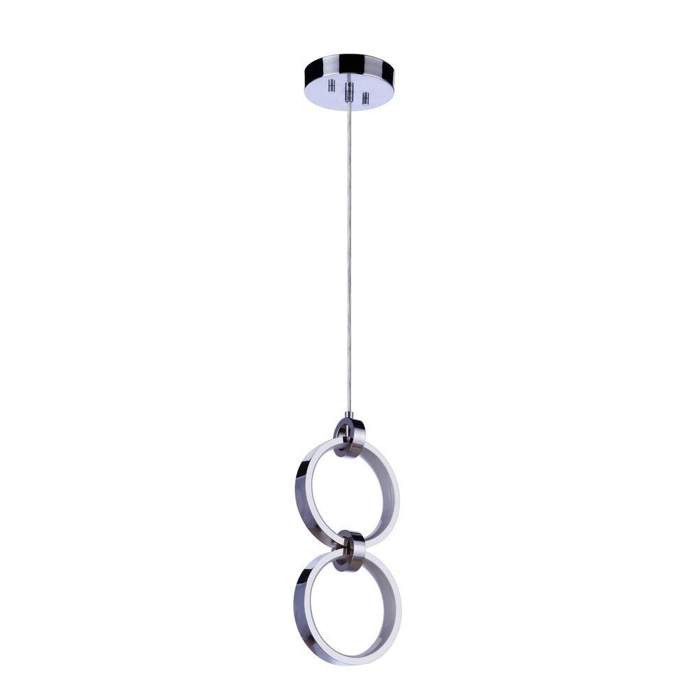 Modern Chrome Frosted Glass LED Pendant Light