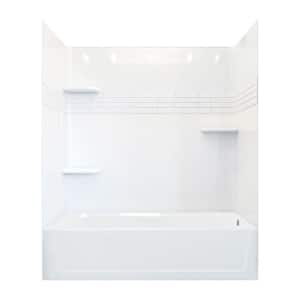 Topaz 60 in. L x 32 in. W x 74.75 in. H Rectangular Tub/ Shower Combo Unit in White with Right-Hand Drain