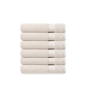Ivory Solid 100% Organic Cotton Luxuriously Plush Wash Cloths (Set of 6)