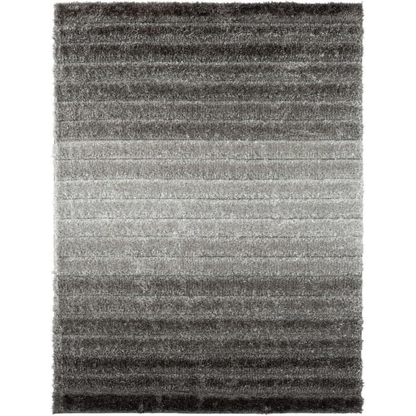 LUXE WEAVERS Lantanas Collection Gray 5x7 Shag Geometric Abstract   Gray Luxe Weavers Area Rugs 7119 Gray 5x7 64 600 