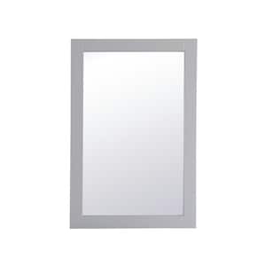 Timeless Home 24 in. W x 36 in. H x Contemporary Wood Framed Rectangle Grey Mirror