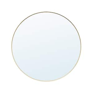 36 in. W x 36 in. H Round Framed Wall Bathroom Vanity Mirror Decor Mirror in Brushed Gold