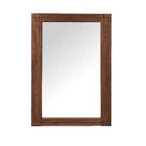 Kai 24 in. W x 34 in. H Framed Wall Mirror in Brown Reclaimed Wood Finish
