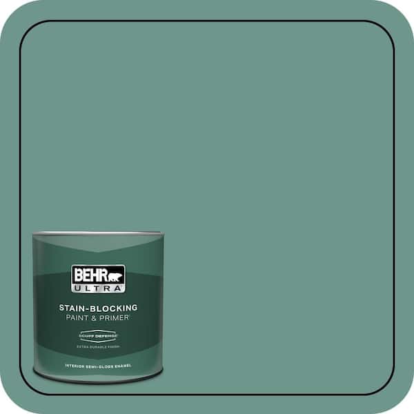BEHR ULTRA 1 qt. #M440-5 Lunar Tide Extra Durable Semi-Gloss Enamel Interior Paint & Primer