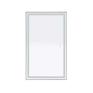 48 in. W x 72 in. H Rectangular Framed LED Wall Mounted Bathroom Vanity Mirror with Anti-Fog Separately Control in Black