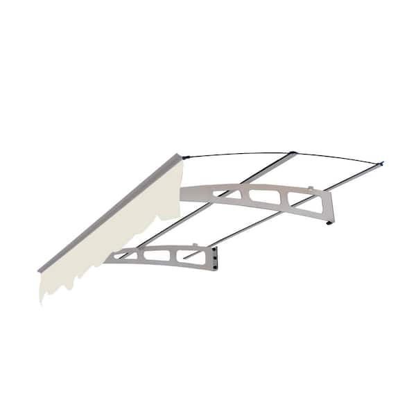 Nivencai WeatherGuard 59 in. Polycarbonate Awning with Valance and Aluminum Frame, Ideal for Masonry Concrete Wall Installation
