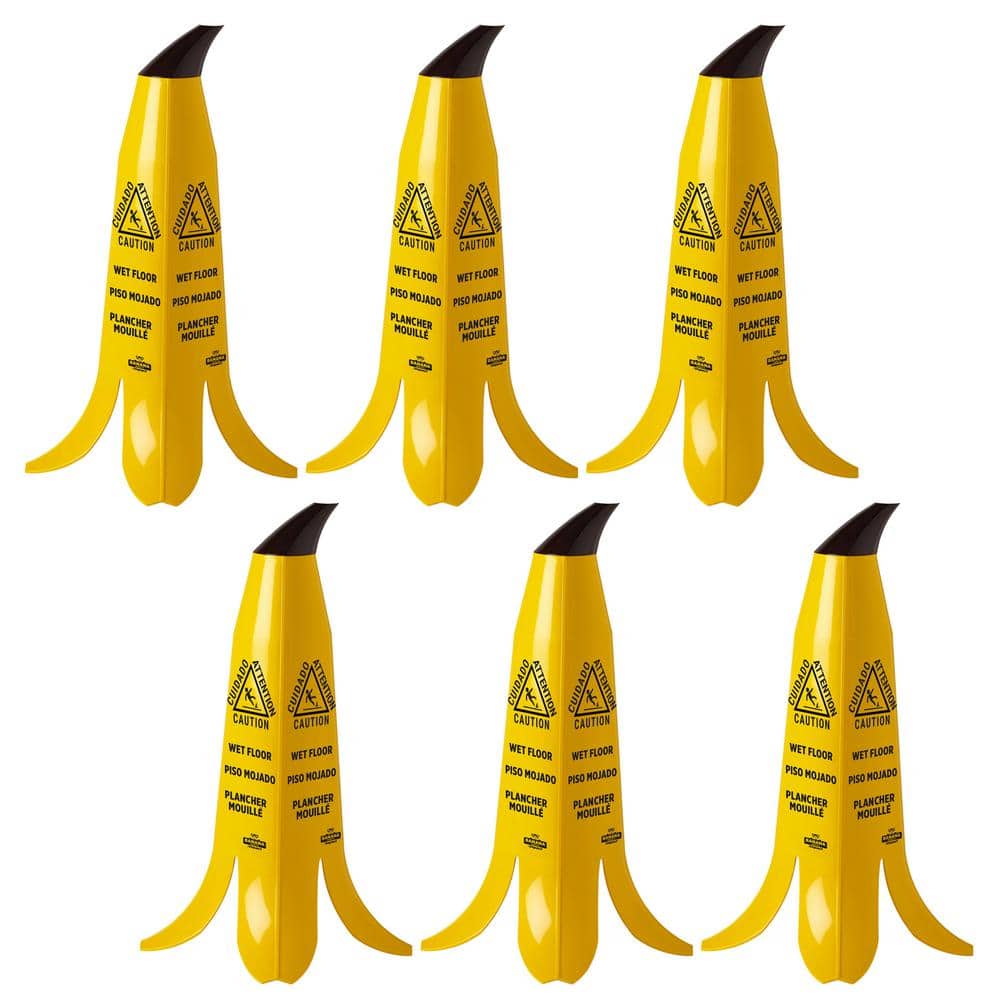 24 in. Banana Cone Multi-Lingual Caution Wet Floor Sign (Case of 12)