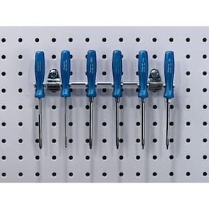 8-1/8 in. W 7/16 with 13/16 in. I.D. Zinc Plated Steel Multi-Prong Tool/Wrench Holder for DuraBoard (2-Pack)