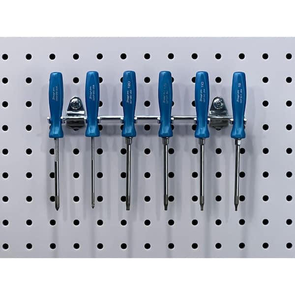8-1/8 in. W 7/16 with 13/16 in. I.D. Zinc Plated Steel Multi-Prong Tool/Wrench Holder for DuraBoard (2-Pack)