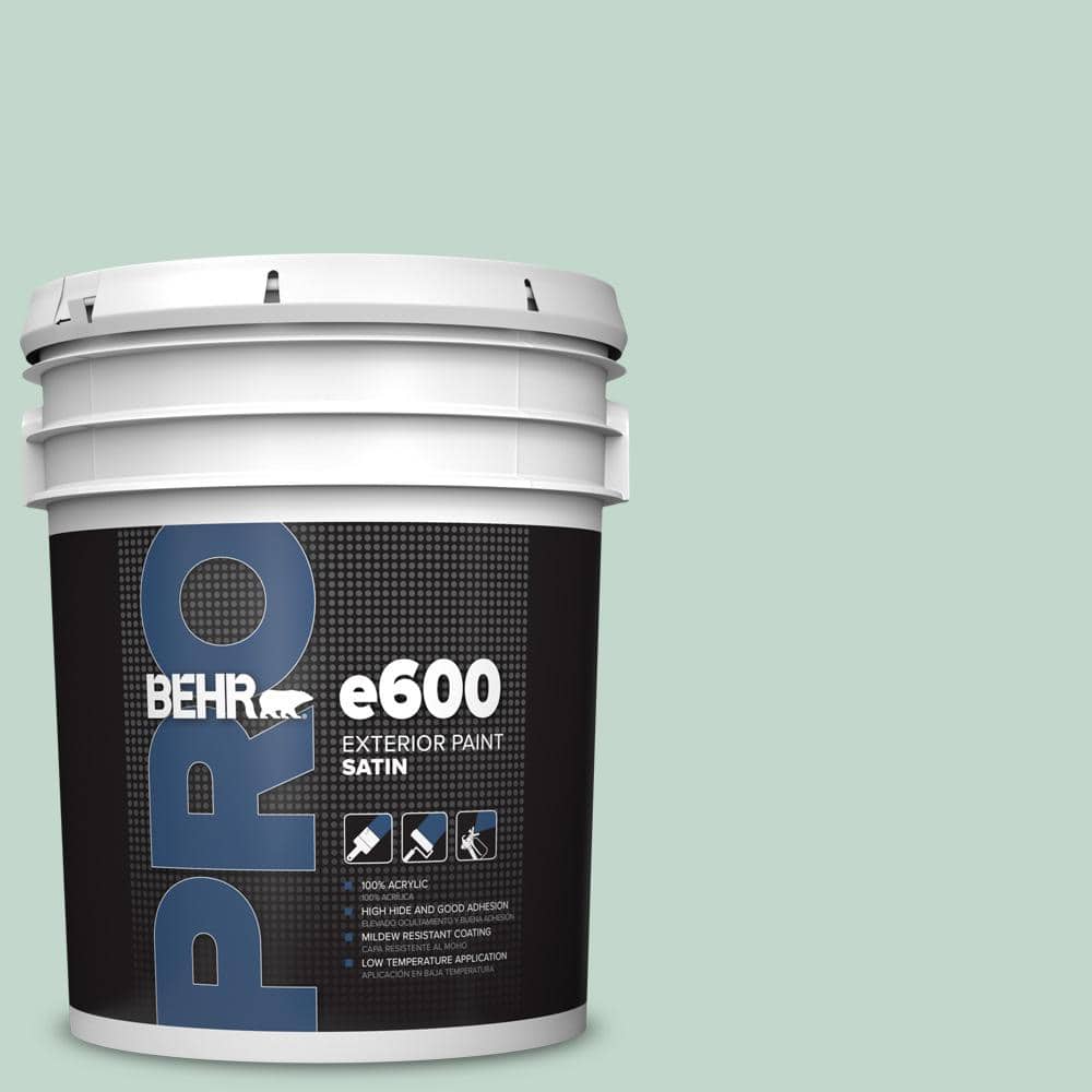 BEHR PRO 5 gal. 470E3 Aqua Smoke Satin Exterior Paint PR64005 The