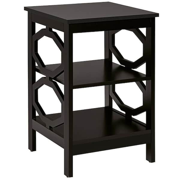 ANGELES HOME 16 in. W x 16 in. D x 24 in. H 3-Tier Accent End Table in Coffee