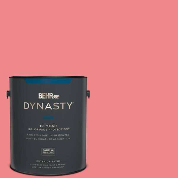BEHR DYNASTY 1 gal. #140B-5 Flamingo Dream Satin Enamel Exterior Stain ...