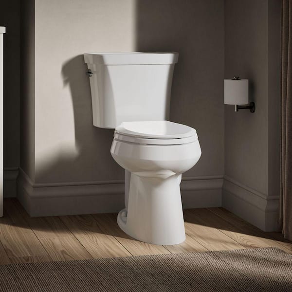 Highline 10 in. Rough In 2-Piece 1.1 GPF Dual Flush Elongated Toilet in White Seat Not Included