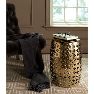 Lacey Plated Gold Ceramic Garden Stool