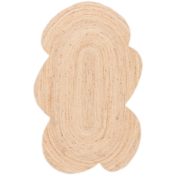 Natural Fiber 5 ft. x 8 ft. Natural Woven Radial Specialty Area Rug