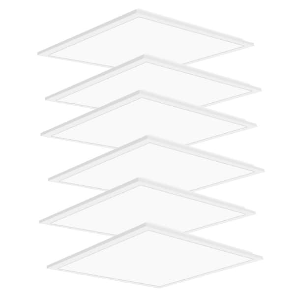 2 ft. x 2 ft. 5800 Lumens Integrated LED Panel Light, 5000K Daylight, Dimmable 2x2 Recessed Edge-Lit Fixture (6-Pack)
