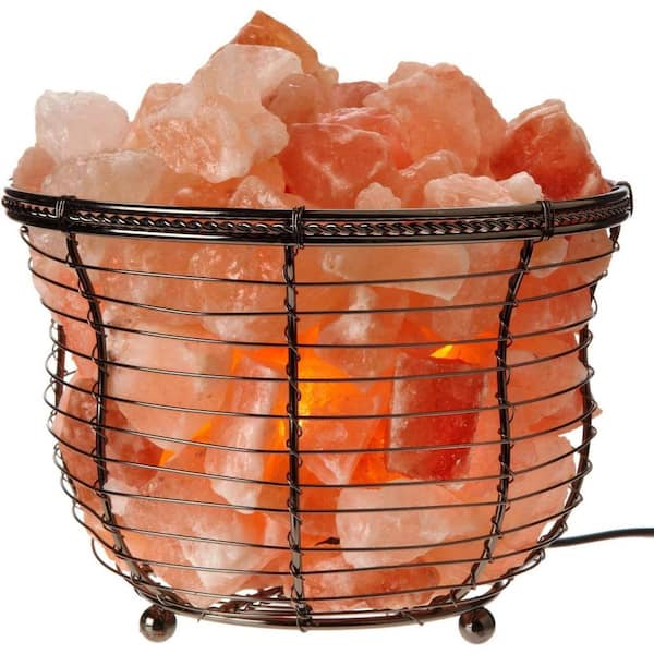 Himalayan Glow Himalayan Salt Lamp, 10 in. Tall, Night Light Table Lamp,  with Dimmer Switch, 4 lbs. to 6 lbs. HD-1001A - The Home Depot