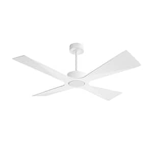 54 in. 4 -ABS Blades Indoor White Ceiling Fan with Remote