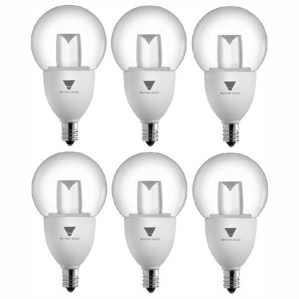 TriGlow 40-Watt Equivalent G16.5 Decorative Globe Dimmable E12 Base LED Light Bulbs (6-Pack)