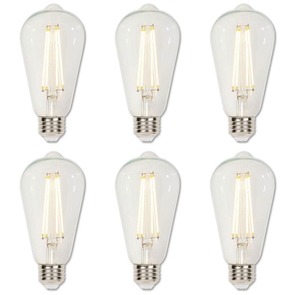 Westinghouse 40-Watt Equivalent ST20 Dimmable Clear E26 Edison Filament LED Light Bulb 3000K (6-Pack)