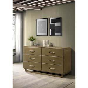 Amsbury Nutmeg 6-drawer 64 in. Dresser Cabinet