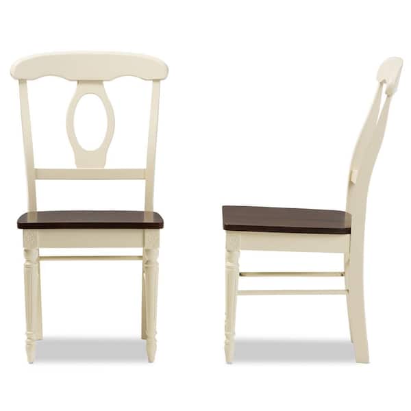 Medium Brown Wood Dining Chairs Set, Napoleon Dining Chairs With Arms