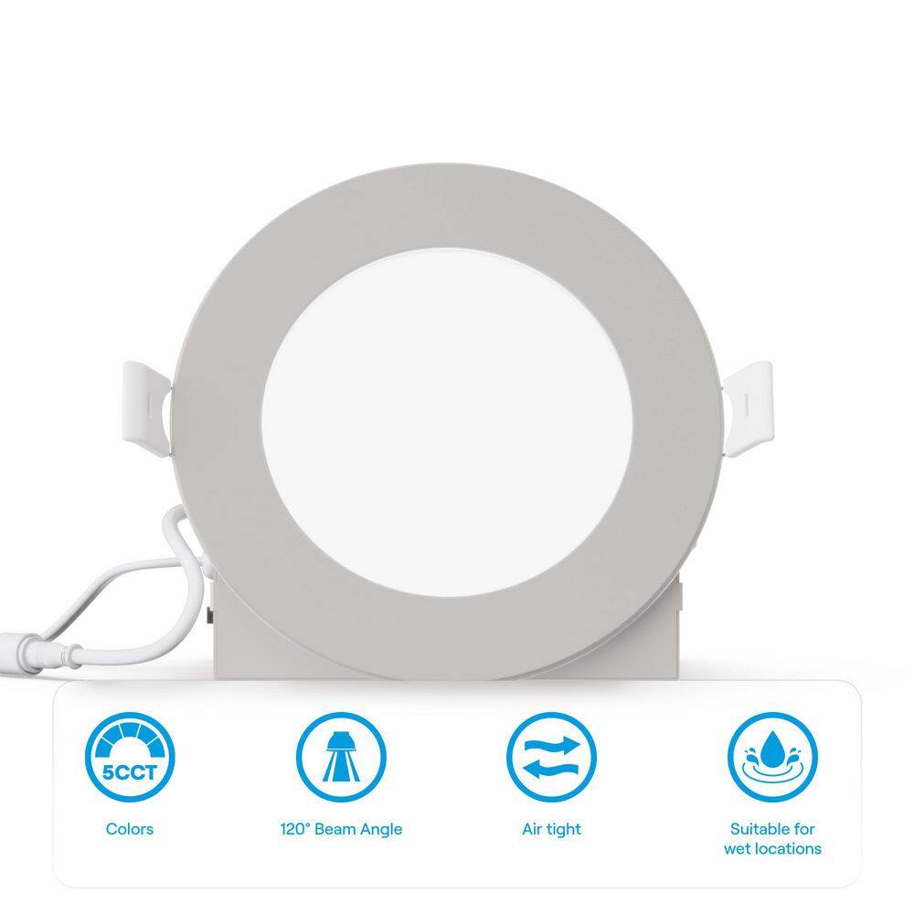 4'' White Aluminum LED Canless Recessed Lighting Kit