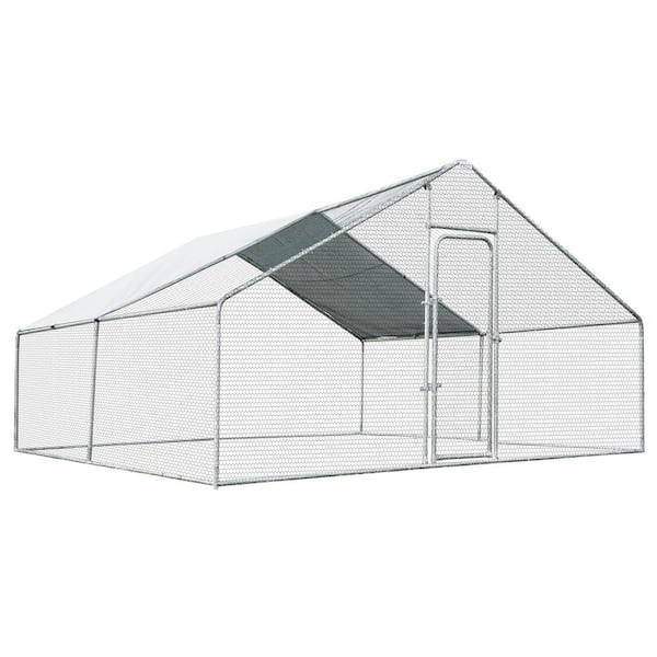ANGELES HOME 13 ft. x 13 ft. Steel Walk-in Chicken Coop Poultry Fencing