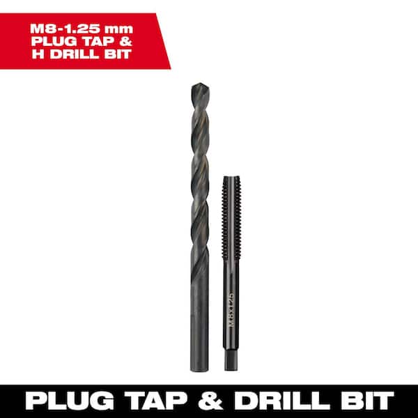 Milwaukee M8-1.25 mm Straight Flute Plug Tap and H Drill Bit