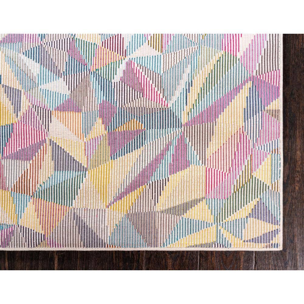 Blue Geometric 8' x 10' Stain-Resistant Synthetic Area Rug