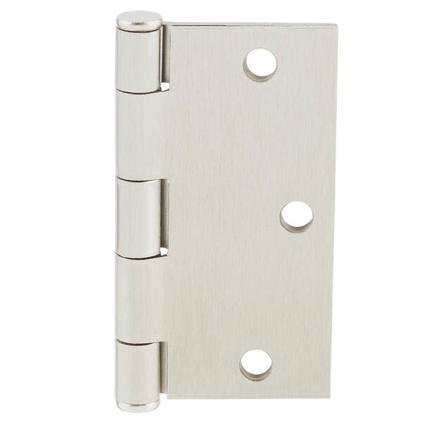 Everbilt - 24-Pack 3-1/2 in. Square Radius Satin Nickel Butt Door Hinge Value Pack