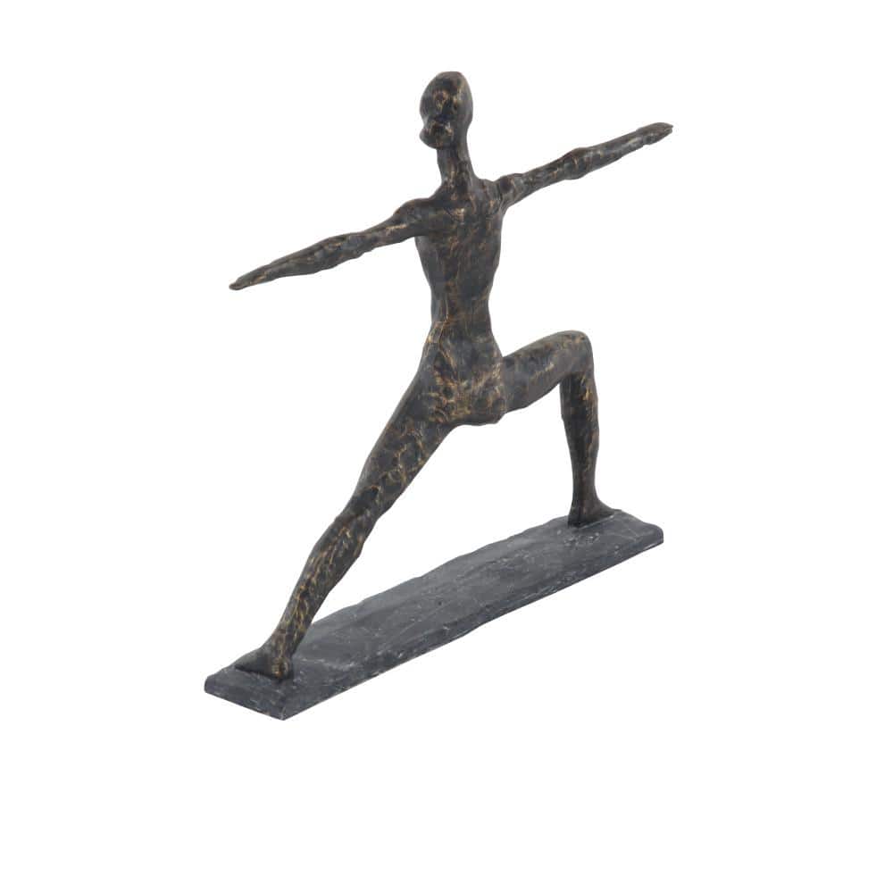 Contemporary Brass Yoga Pose Sculpture 14" x 12"