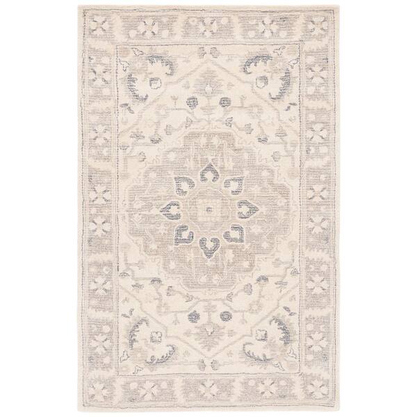 SAFAVIEH Metro Ivory/Beige 5 ft. x 8 ft. Border Medallion Area Rug