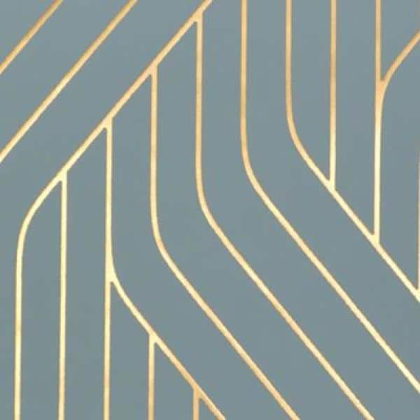 York Wallcoverings 56.9 sq. ft. Blue/Gold Ebb And Flow Wallpaper