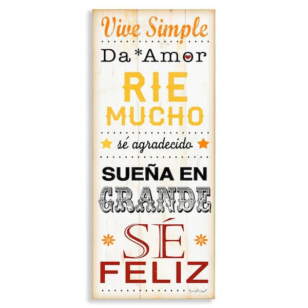 Stupell Industries Live and Laugh Motivational by Jennifer Pugh Gallery Wrapped Unframed Typography Graphic Art Print 24 in. x 10 in.