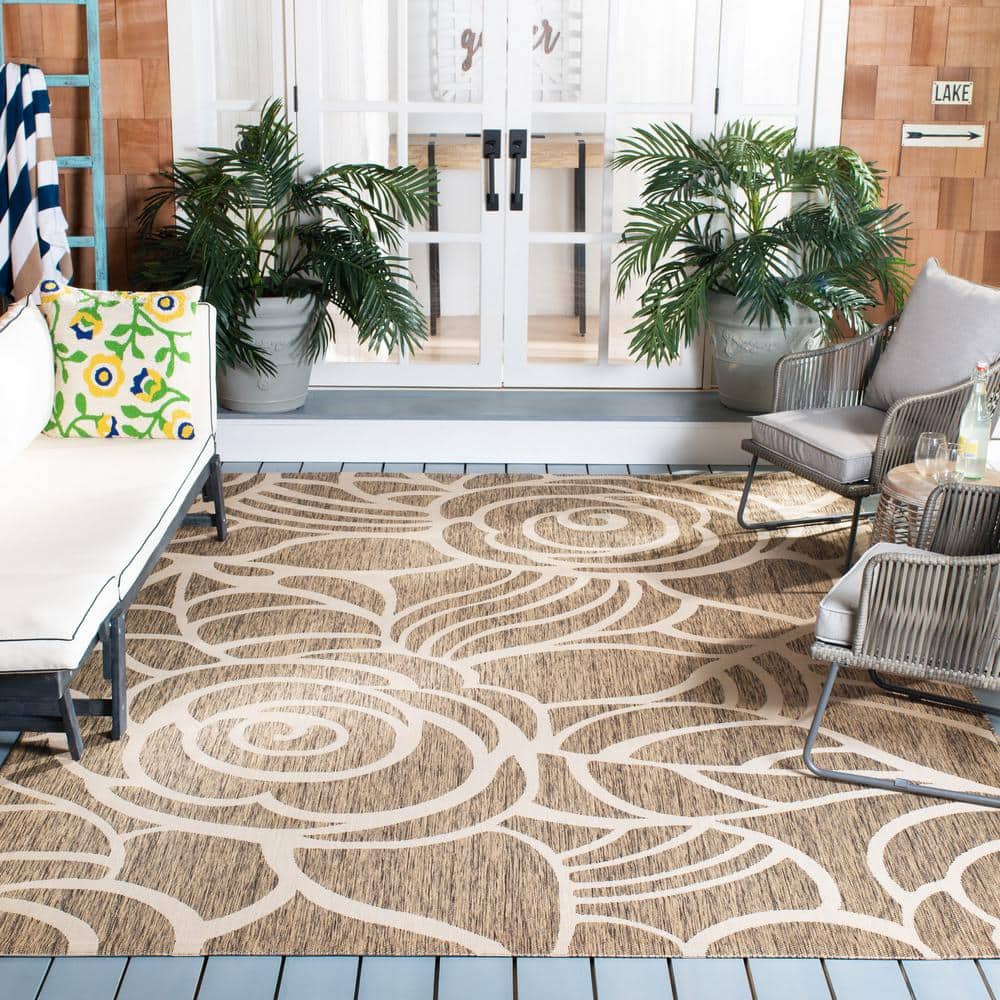 Blue Square Easy-Care Synthetic Indoor/Outdoor Area Rug
