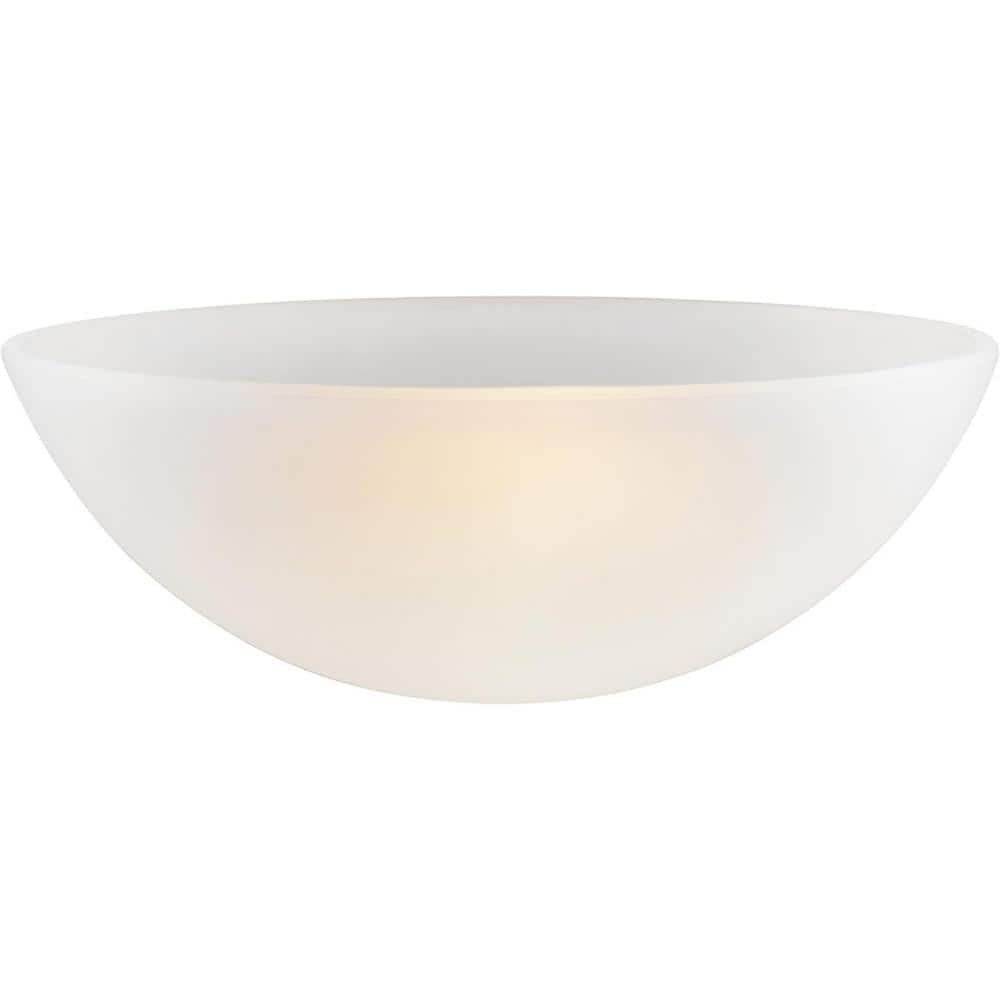 White Frosted Glass Dome Pendant Shade, 10-3/8" Diameter