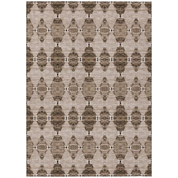 HomeRoots Brown, Chocolate 3 ft. x 5 ft. Woven Moroccan Polyester Rectangle Indoor / Outdoor Area Rug