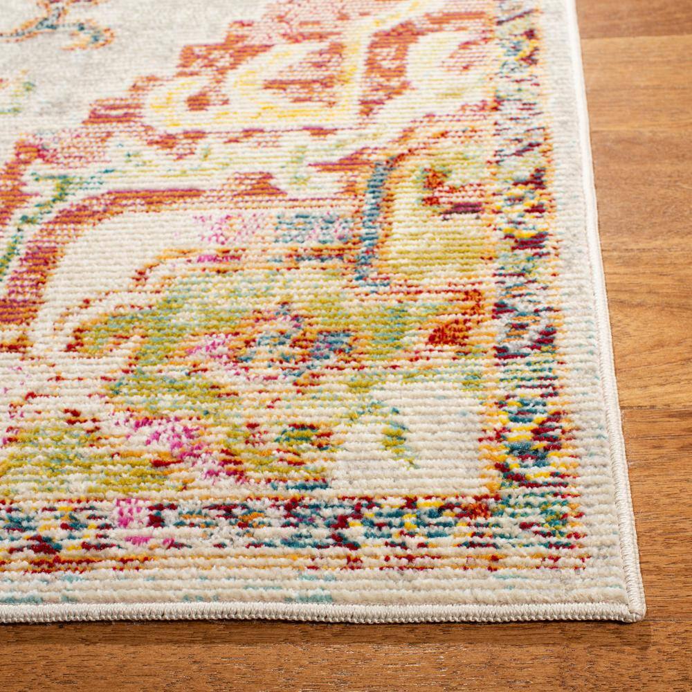 Light Blue and Grey Floral Tufted Reversible Area Rug