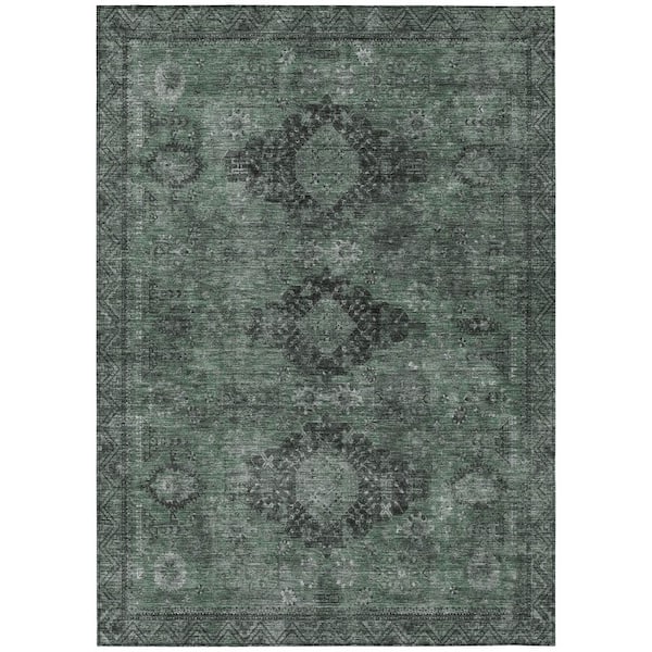 Chantille Machine Washable Indoor/Outdoor Abstract ACN2808 Mint 10 ft. x 14 ft. Area Rug