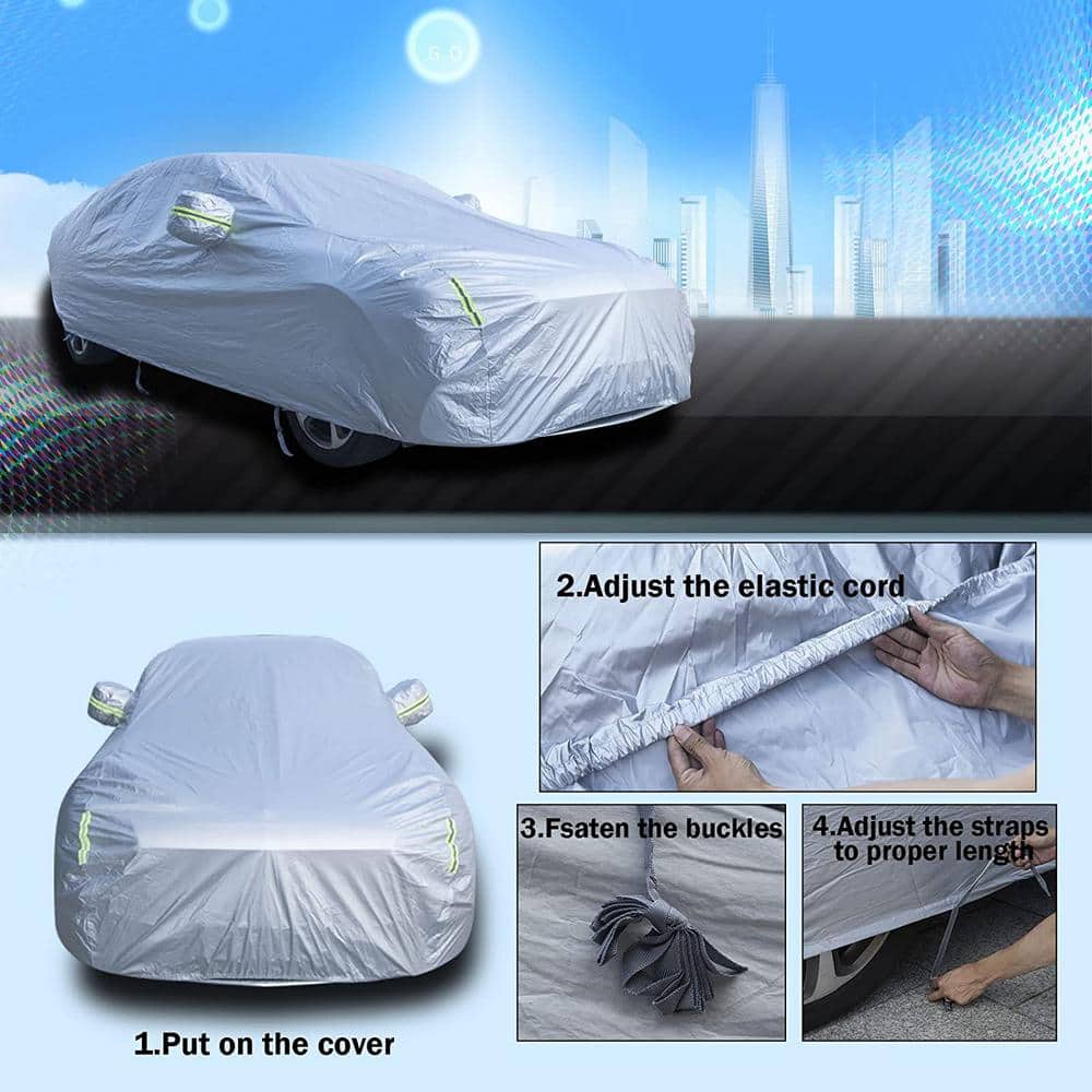 ITOPFOX Car Cover Waterproof All Weather, 6-Layer Heavy Duty Outdoor Cover  for Sedans H2SA22OT056 - The Home Depot