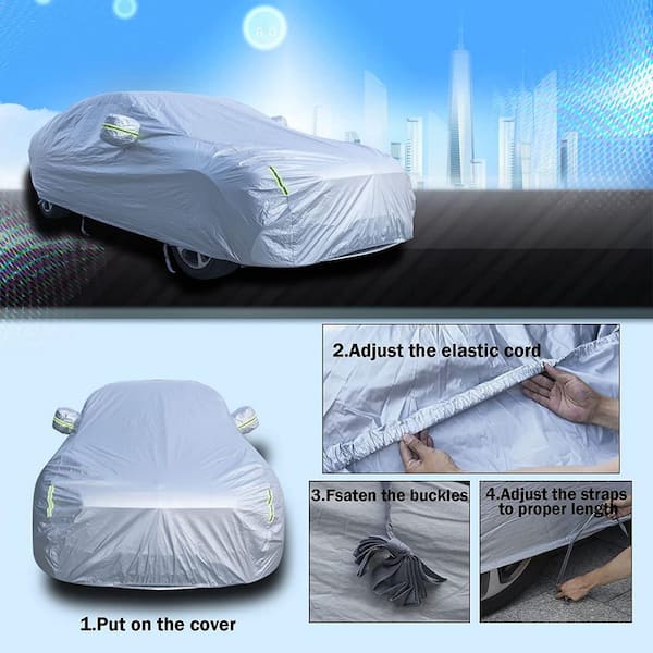 ITOPFOX Car Cover Waterproof All Weather, 6-Layer Heavy Duty Outdoor Cover for Sedans