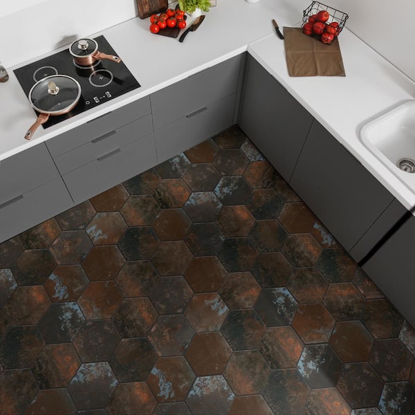 Merola Tile Polaris Hex Mix 8-5/8 in. x 9-7/8 in. Porcelain Floor
